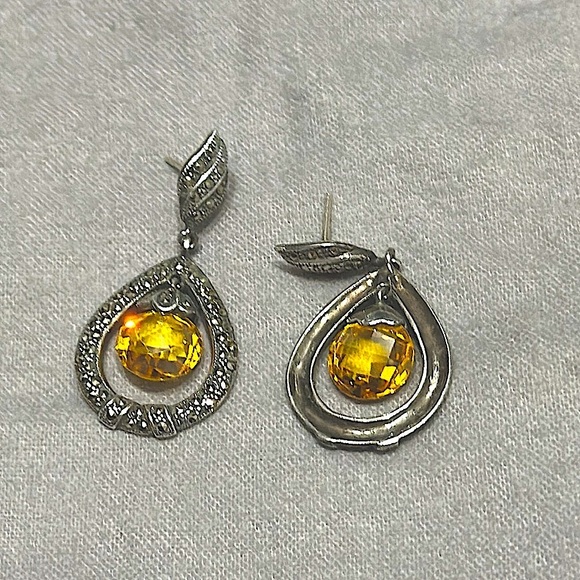 💎 Silvery Dangly Gemstone Earrings vintage - sold separately! - Picture 5 of 12